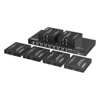 Extensor HDMI sobre IP / 1x8 Distribuidor / 4K @ 60 Hz / 70 m (229.7 ft) / HDR10 / 18 Gbps / PoC / S/PDIF / RS232