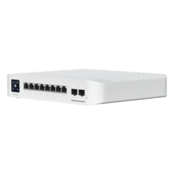 Switch administrable Capa 3 / 8 puertos GbE / 6 PoE+ af/at y 2 PoE++ 802.3bt / 2 SFP+ 10G / 120W PoE / Pantalla táctil 1.3"