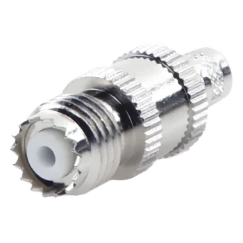 Conector Coaxial Mini-UHF / Hembra en Línea / Anillo Plegable / Para RG-8/X, LMR-240, Belden 9258 / Níquel/Plata/Teflón