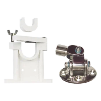 Kit de montaje de acero inoxidable ajustable con soporte para antenas de 1" ó 1 1/2" de Diámetro. Rosca Estándar 1" x 14 Hilos.
