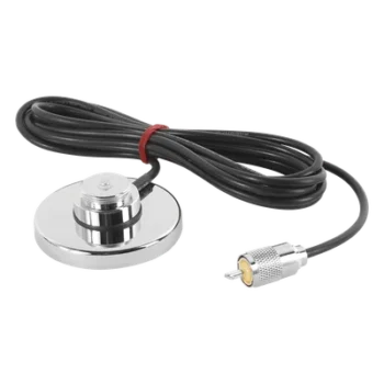 Montaje Magnético para Antenas de 3/4"(NMO), 3.5 m de Cable RG58U y Conector UHF (PL259) Macho.
