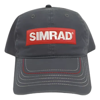 Gorra color gris con logo simrad