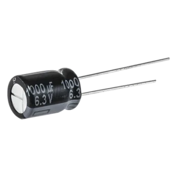 Capacitor Electrolítico Radial / 1000 µF / 16 VDC / 8000 h a 105 °C / 10 mm x 16 mm / Corriente de Rizado 1790 mA RMS