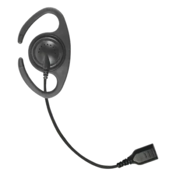 Auriculares de Gancho en C / Cable de Fibra Trenzada / Altavoz Giratorio / Conector SNAP / Compatible con Micrófono de Solapa 1 o 2 Hilos