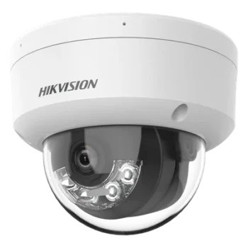 Cámara Domo IP / 4 Megapixel / Dual Light 30 m (98.4 ft) / Lente 2.8 mm / 109° FOV / IK08 / IP67 / PoE