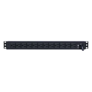 PDU Básico Rack / 12 Tomas NEMA 5-15R Traseras / 15 Amp / 120 Vca / 1UR / Cable 4.5 m (14.8 ft)