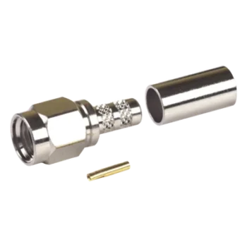 Conector SMA Macho Inverso, de Anillo Plegable para RG-58/U, Niquel /Oro /Teflón.