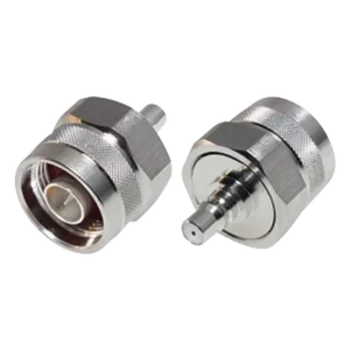 Adaptador RF de Bajo PIM / N Macho a QMA Hembra / 0-6 GHz / 50 Ohm / VSWR ≤1.25 / Bronce Blanco y Oro