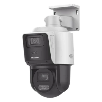 Cámara PTZ IP TandemVu / 4 Megapixel / Zoom Óptico 4X / Dual Light IR 40 m (131.2 ft) + Luz Blanca 30 m (98.4 ft) / WDR 120 dB / AcuSense / Audio Bidireccional / IP66 / PoE+