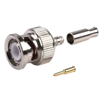 Conector BNC Macho de Anillo Plegable para Cables RG-174/U, 8216, Niquel/ Oro/ Teflón.