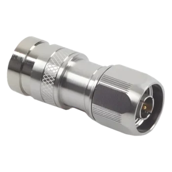 Conector N Macho de Compresion, en linea para LMR-400, CNT-400, RG-8/U, RF-400, Plata/Oro/Teflón.