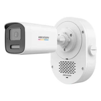 Cámara Bala IP / 4 Megapixel / ColorVu 3.0 / Dual Light 50 m (164 ft) / Audio Bidireccional SoundMax / Luz Estroboscópica Rojo-Azul / AcuSense Lite / IP67 / WDR 120 dB / PoE