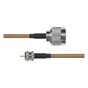 Jumper de Cable Coaxial RG-142/U de 180 cm y Conectores N Macho a Mini-UHF Macho.