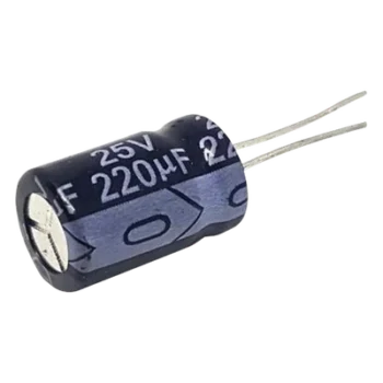 Capacitor Electrolítico Radial / 220 µF / 25 Vdc / 105 °C / 8 x 11 mm