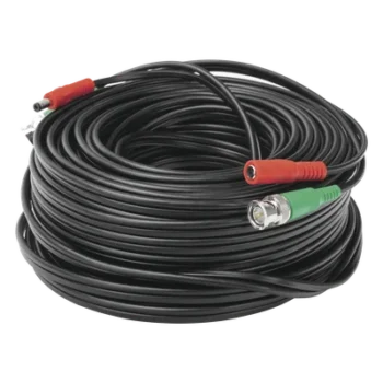 Cable Coaxial BNC RG59 con Alimentación / SIAMES / 30 Metros (98.43 Pies) / 100% Cobre / 4K / Interior y Exterior