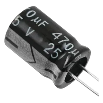 Capacitor Electrolítico Radial / 470 µF / 25 Vcc / 105 °C / 8 x 15 mm