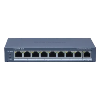 Switch PoE+ Monitoreable / 8 Puertos 10/100 Mbps / 1 Puerto Gigabit Uplink / 60 W / Alcance Extendido 300 m (984.3 ft) / Gestión en Nube