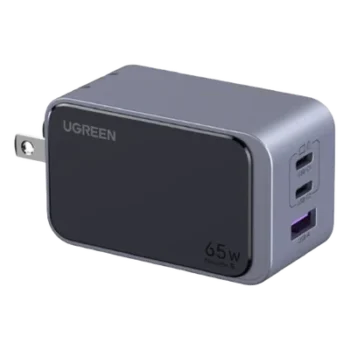 Cargador de Pared / 65W / 3 Puertos / 2 USB-C + 1 USB-A / GaN II / PD3.0 / QC4.0 / PPS2.0 / Enchufe Plegable US