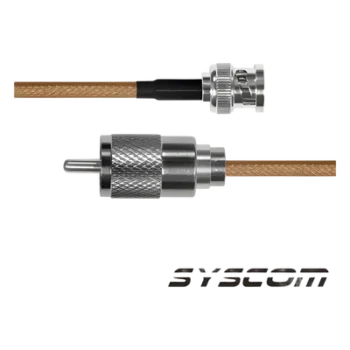 (1 pza) Jumper con cable RG142, conectores BNC Macho/UHF (PL-259) Macho.