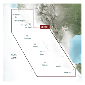 Mapa VUS021R US, Mendocino, Salina Cruz y costas mexicanas.