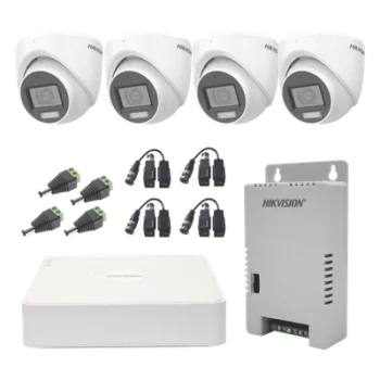 Kit de Videovigilancia TurboHD / DVR 4 Canales / 4 Cámaras Eyeball 2 Megapixel / Audio por Coaxitron / Luz Dual 20 m (65.6 ft) Blanca + 30 m (98.4 ft) IR / IP67 / Fuente de Poder Seleccionable