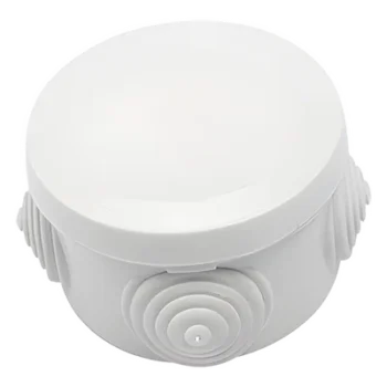 Caja de Derivación Circular / 4 Glándulas de Goma Ajustables / IP55 / -40 a 120°C / 70 mm Diámetro x 48 mm Alto