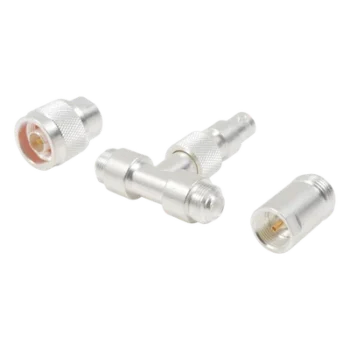 Adaptador UNIDAPT en T capacitiva, muestreador de BNC Hembra a 2 UNIDAPTs: N Macho y N Hembra.