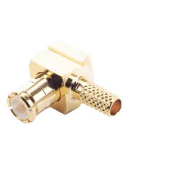 Conector MCX Macho en Ángulo Recto de Anillo Plegable para Cable RG-174/U, 8216, Oro/ Oro/ Teflón.