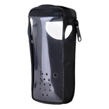 Funda Reforzada en Piel para Cinto, con Cierre y Amplio Visor Frontal Transparente para Aéreos IC-A24 e IC-A6.