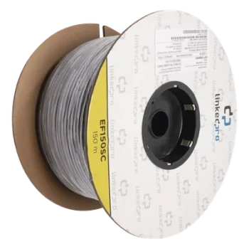 Carrete de Fibra Óptica Monomodo / Conectores SC-SC Duplex / Refuerzo Kevlar / 150 m (492.13 pies) / Instalación Subterránea por Tubería