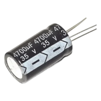 Capacitor Electrolítico de Aluminio, Radial de 4700 µFd, 35 Vcc, 105 °C, 18 x 36 mm.