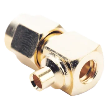 Conector SMA Macho en A/R para cable Semi-Rígido de 0.085" de Diámetro , Oro/ Oro/ Teflón..