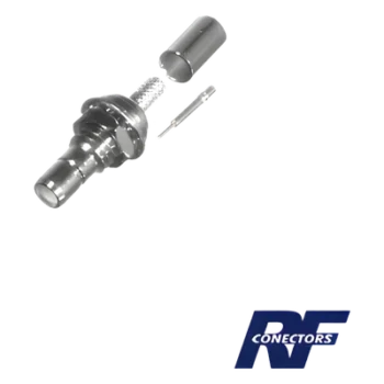 Conector SMB Hembra para panel en D-Plano, de Anillo Plegable para RG-174/U.