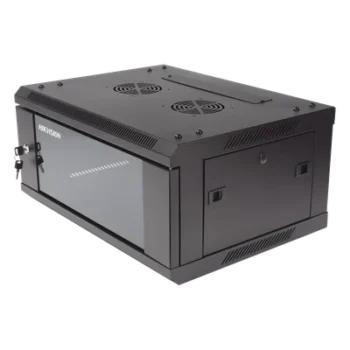Gabinete de Montaje en Pared / 4 Unidades de Rack / 19" / Cristal Templado / Carga 40 kg / Acero / 600 x 450 x 281 mm