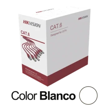 Bobina de Cable UTP / Cat 6 / 24 AWG / 305 m (1000 pies) / CCA / PVC CM / Interior / 250 MHz / PoE / Blanco