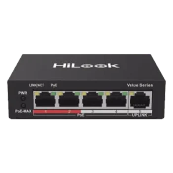 Switch PoE+ / 4 Puertos 10/100 Mbps PoE+ 802.3af/at / 1 Puerto Uplink 10/100 Mbps / Modo Extendido 250 m (820 ft) / 35 W
