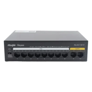 Switch PoE+ no administrable / 8 puertos PoE+ 10/100 / 2 uplinks 10/100 / 110W total / 2.0 Gbps switching