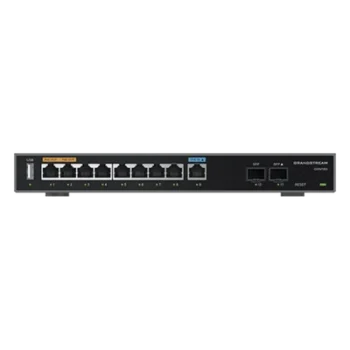 Router Gigabit VPN / Balanceador de cargas / 60,000 sesiones NAT / 9 puertos RJ45 Gigabit + 2 puertos SFP / PoE entrada y salida / Compatible con GWN Cloud