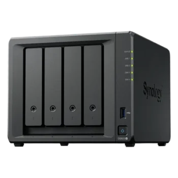 NAS 4 Bahías / Expandible a 9 Bahías / 2 Puertos 2.5GbE / 2 Ranuras M.2 NVMe / Procesador AMD Ryzen V1500B / 4 GB DDR4 ECC / Escritura Secuencial 565 MB/s / RAID Híbrido