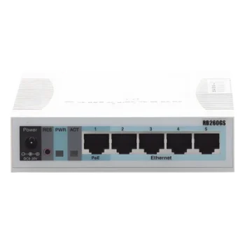 Switch SOHO / 5 Puertos Gigabit / 1 Puerto SFP / PoE Pasivo / SwOS