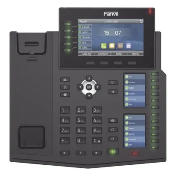 Teléfono IP Empresarial / 20 Líneas SIP / Triple Pantalla Color / Puertos Gigabit / PoE / Bluetooth / Opus