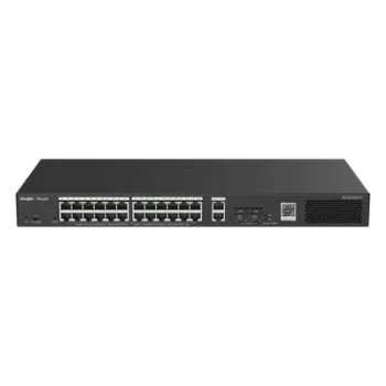 Switch PoE+ Smart / 24 Puertos Gigabit / 370W / 2 SFP 1Gb / 56 Gbps / 41.66 Mpps