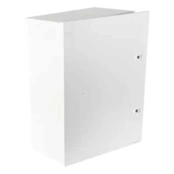 Gabinete para instalación de 2 Baterías PL110D12, Fabricado en Lámina Galvanizada, Accesorios para piso o poste (No incluidos)