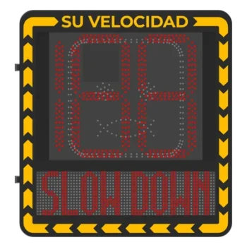 Display LED para Control de Velocidad / Alcance Visual 100 m (328 ft) / Indicación por Código de Colores / IP66 / Wi-Fi y Ethernet / Radar Compatible