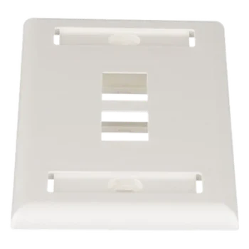 Placa de Pared Vertical / 2 Puertos Keystone / Espacios para Etiquetas / Blanco Mate / 2.75 x 4.5 pulg.