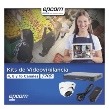 Kit TurboHD / 1080p / DVR 4 Canales / 4 Cámaras Eyeball / IR 20 m (65.6 ft) / Lente 2.8 mm / Fuente Regulada / Transceptores UTP