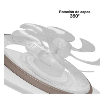 Ventilador de Techo con Luminario LED / 88 W / 6 Velocidades / 3 Tonos de Luz 2700-6500 K / Giro 360° / Diámetro 550 mm / Dimeable
