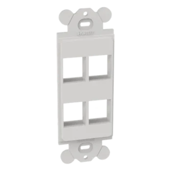 Marco de Módulo Dúplex / 4 Espacios Keystone / Compatible GFCI / ABS / Blanco / 3.82' x 2.95' x 3.28'