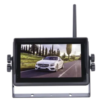 Sistema de Cámara de Reversa Inalámbrico / Monitor Táctil 7" 1024x600 / Transmisión 2.4 GHz / Alcance 200 m (656.2 ft) / IP69K / 12-24 VDC