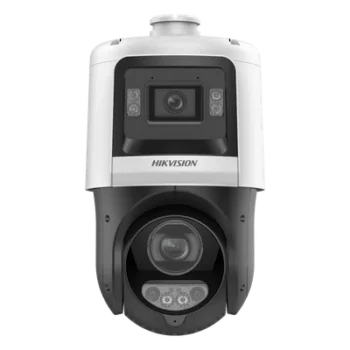 PTZ IP TandemVu / 4 Megapixel + 4 Megapixel / Zoom Óptico 25X / IR 100 m (328.1 ft) + Luz Blanca 30 m (98.4 ft) / DarkFighter / IP67 / PoE+